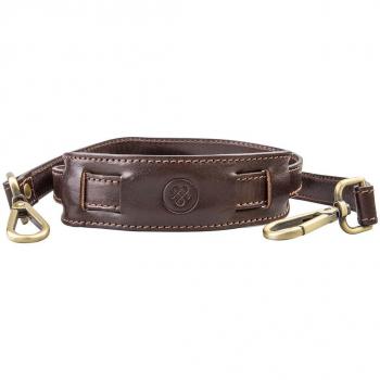 Maxwell Scott® personalizado lujo italiano piel correa de repuesto para equipaje/maletines, marrón oscuro