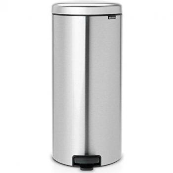 Brabantia Newicon-Cubo de Basura con Pedal, 30 l, Color Fpp Inoxidable, Acero Mate Anti-Huellas