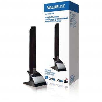 Valueline VLS-DVBT-IN20 - Antena interior DVB-T compacta de 15dB, color negro