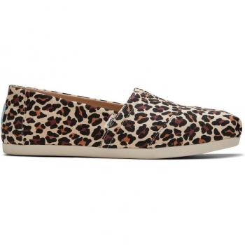 Alpargatas planas de mujer en lona con estampado de leopardo