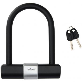 Candado en forma de U Nilox U-SHAPE LOCK - Candado de seguridad, diseño en forma de U, fabricado con acero endurecido, mecanismo de cierre antirrobo, incluye dos llaves, resistente a la corrosión