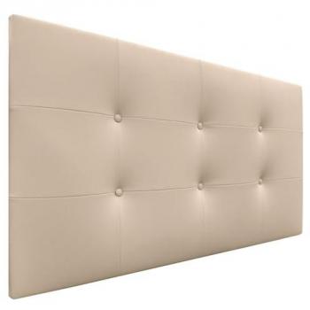 Cabecero Acolchado Capitone Tapizado en Polipiel Beige 105x60cm con 8cm de Grosor para Camas de 80/90/105 cm