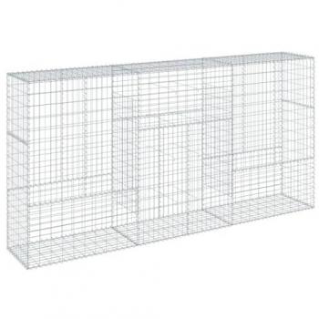 vidaXL Gabion Basket with Cover 300x50x150 cm Galvanised Iron