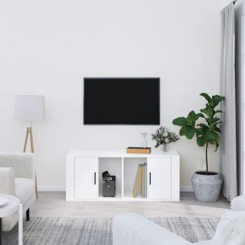 Mueble para TV de madera contrachapada negra 100x35x40 cm