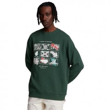 Lyle & Scott Men's A Guide To Scotland Graphic Sweatshirt - Green - Large Size