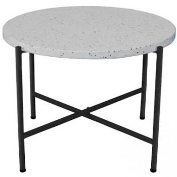 Mesa auxiliar Terrazzo Negro 60 x 60 x 45 cm, material de terazzo, color negro, dimensiones de 60 cm de ancho, 60 cm de largo y 45 cm de alto