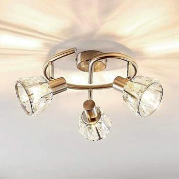Lámpara de techo Lindby Kosta, 3 luces, níquel