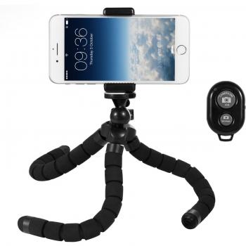 Deyard Soporte para trípode de Pulpo Grande Flexible Soporte Ajustable con Control Remoto Bluetooth para Cualquier cámara GoPro de Smartphone y cámara Digital