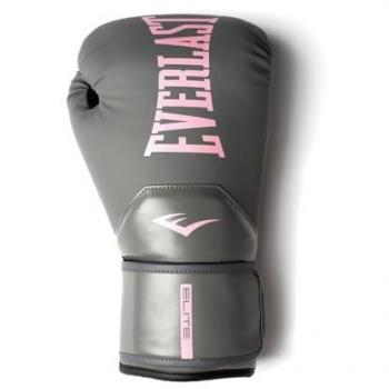Guantes de boxeo Everlast Elite 2 de cuero artificial gris 12 oz