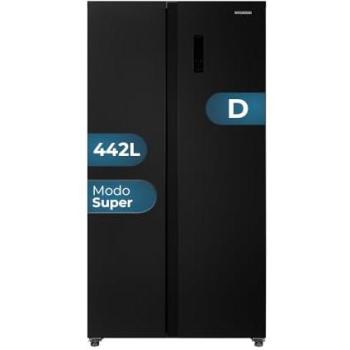 Frigorífico Combi Americano Hyundai HAM17791NDDD00 442L Inox Oscuro Clase D Alto 177cm x 90cm | Tecnología Inverter, Sistema No Frost, Bajo Ruido 39 dB