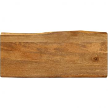Tablero de mesa borde natural madera maciza mango 100x40x3,8 cm Marrón