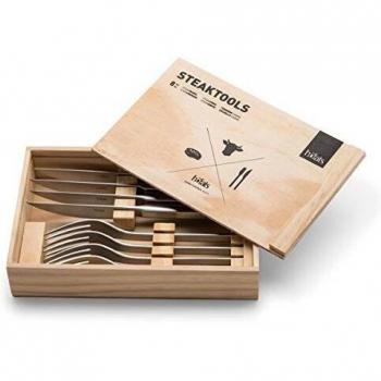 Set de Cubiertos para Steak 8 Piezas de Acero Inoxidable con Caja de Madera - Höfats