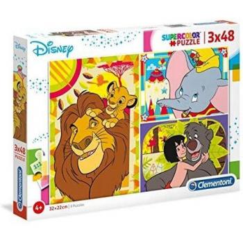 Clementoni 3 Puzzles 48 Piezas Disney Classic, Multicolor