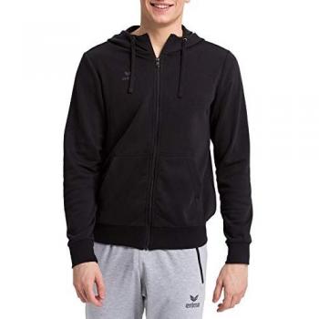 Erima Sudadera Con Capucha Basic, Sweat zippé à capuche Erima Basic, ERIMA Hooded Sweat con Capucha, Unisex, Negro, M