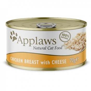 Applaws Lata de Comida Húmeda para Gatos Adultos Pollo con Queso 24x70g