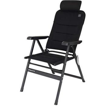 Silla de Camping Chateau - 3D-Mesh - Aluminio Negro 123 x 48 cm