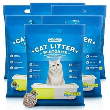 Nobleza Arena de Bentonita para Gatos,22.8L-19.2KG,Arena para Gato Super Absorbente y Biodegradable