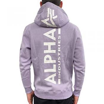 Alpha Industries Men's Pale Violet Back Print Hooded Sweatshirt 3XL