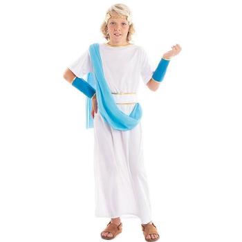 Disfraz de Noble Griego blanco y azul para niño
