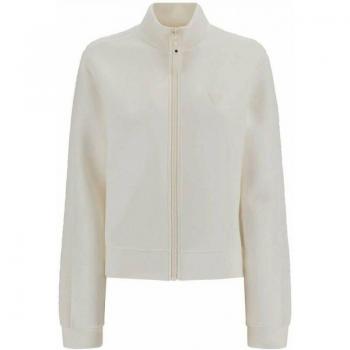 Guess Women's Regular Fit Front Zip Sweatshirt in White