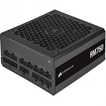 Corsair RM750 2021, RM Series, 750 Watts 80 Plus Gold Fuente de Alimentación ATX Totalmente Modular, Conectores Triples EPS12V, Poco Ruido, Modo de Zero RPM, Condensadores de 105 °C, Negro