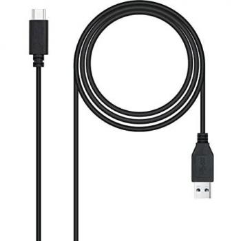 NANOCABLE 10.01.4002 - Cable USB 3.1, Gen2 10 Gbps 3A, tipo USB-C/M-A/M, Negro, 2 m