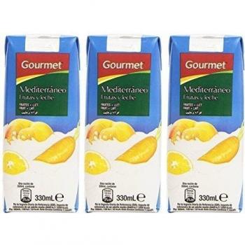 Gourmet Mediterráneo Bebida Frutas y Leche, 3 x 330ml