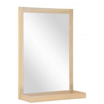 Espejo rectangular con estante de madera 60 x 70 cm ENIO