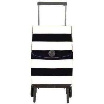 Rolser PLE034 Plegamatic - Carro de la compra, bolsa de diseño Orbita / Lido, color blanco y negro