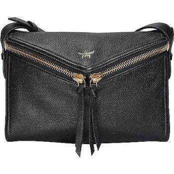 MCM 3D Diamond Small Leather Crossbody Bag in Black
