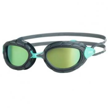 Gafas de natación Zoggs Predator Titanium Reactor con lentes espejadas verdes, color negro y azul, unisex-adulto