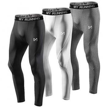 MEETYOO Leggings Hombre, Pantalón de Compresión Secado Rápido Pantalones Deporte Mallas Largas para Running Fitness Yoga