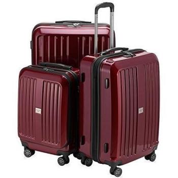 Maleta Maletín rígido 3 Set xberg brillo de Principal Ciudad en 4 colores diferentes con tsa + Incluye maletín colgante negro granate S, M, L