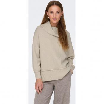 Jersey de punto cuello subido Only Hazel Beige para Mujer