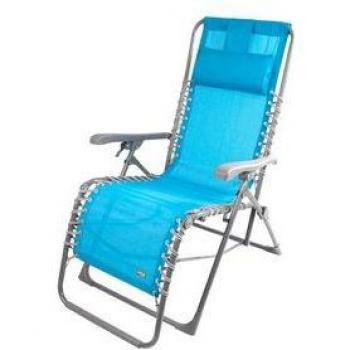 Tumbona Aktive Garden Plegable Con Reposacabezas Sensación Flotante Azul