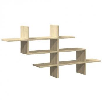 Estante de pared madera ingeniería roble Sonoma 124,5x18x60,5 cm