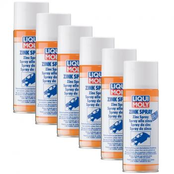 6 x Liqui Moly 1540 Zinc Spray Laca Cuidado Protección anticorrosión Zinc Acabado de la 400 ml
