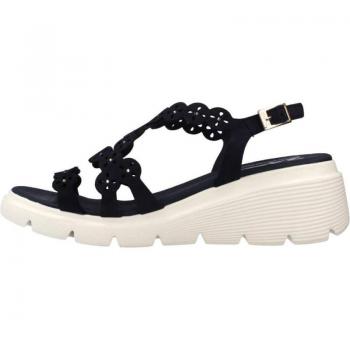 Sandalias 24 Hrs para mujer en color azul, piel, modelo Cuna Relax-S marino