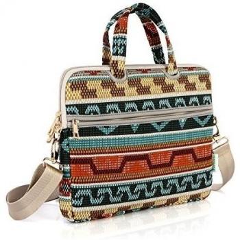 Kayond® 11 - 15 pulgada de tela lienzo ultraportátil neopreno portátil Funda de transporte/hombro Messenger Bag/Maletín para MacBook, Acer, Dell, HP, Sony, Ausa, Samsung, Lenovo, Notebook Retro 14 pulgadas
