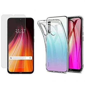 Pack 2 en 1 Funda Gel Transparente y Protector de Cristal Templado para Xiaomi Redmi Note 8T - Protección Completa