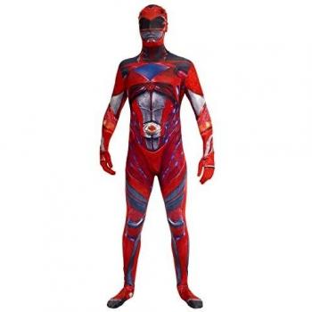 Morphsuits Disfraz de mlprmdr2 186 – 206 cm oficial disfraz de Power Ranger Rojo Deluxe película a