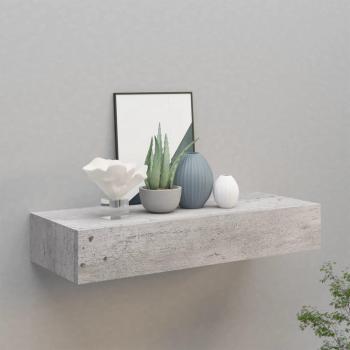 Estante con cajón de pared MDF 60x23,5x10 cm en colores Blanco, Negro y Gris - Mueble de Almacenaje para Oficina, Estudio y Dormitorio - Estantería/Librería/Mueble de Al