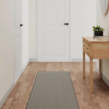 Alfombra de pasillo con aspecto de sisal plateada 50x150 cm