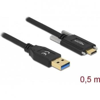 Cable USB 3.2 Gen 2 SuperSpeed 10 Gbps Tipo A Macho a Tipo C Macho con Tornillos - 0.50 m