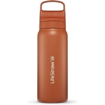 LifeStraw Go Kyoto Orange Stainless Steel Water Bottle with 2-Stage Filter, 650 ml