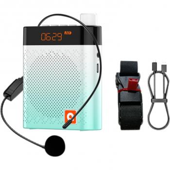 Amplificador de Voz Inalámbrico con Micrófono, Altavoz Doble para Reuniones y Clases