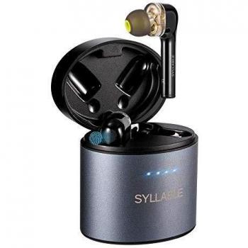 Auriculares Inalámbricos Bluetooth 5.0, Syllable Cascos Bluetooth AptX Estéreo In-Ear Mini Qualcomm QCC3020 Chip 4 Ponentes Carga Rápida 60h Tiempo de Reproducción Touch-Control IPX7 Impermeable