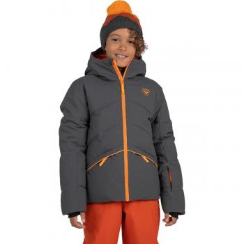 Chaqueta de esquí Rossignol Siz con capucha gris oscuro y naranja para niño - Talla 8