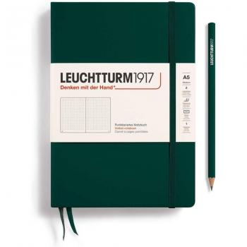 Leuchtturm1917 Forest Green Hardcover Notebook - 123 Numbered Pages - Medium - Dotted