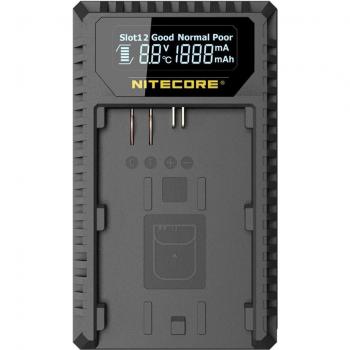 Nitecore nitucn1 Cargador Doble con Pantalla LCD para batería Canon LP-E6/LP-E6 N/LP-E8 Negro